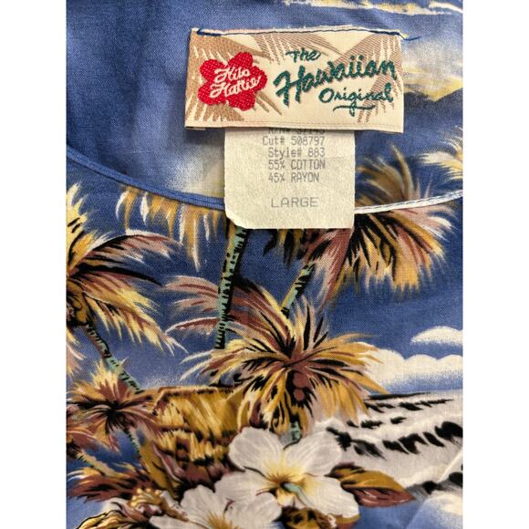 Vintage Hilo Hattie The Hawaiian Original Palms and Waves Dress EUC Size L - Picture 5 of 5